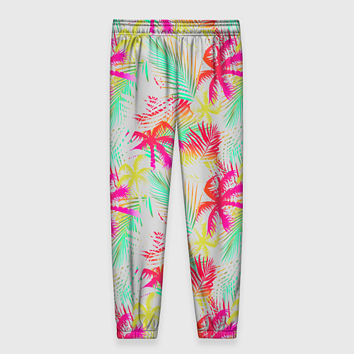 Женские брюки Palm yellow pink / 3D-принт – фото 2