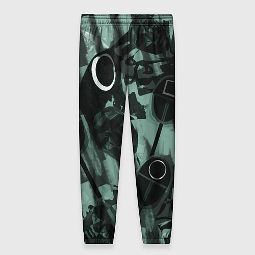 Женские брюки Номер 456 на фоне масок игры в кальмара / 3D-принт – фото 2