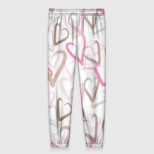 Женские брюки Розовые сердца / 3D-принт – фото 2