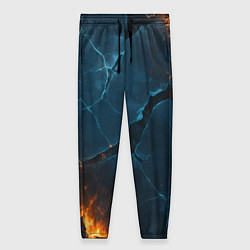 Брюки женские Разлом плит с огнем, цвет: 3D-принт
