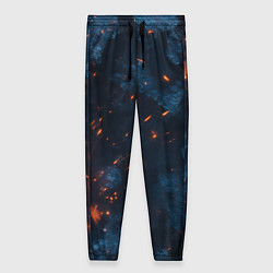 Брюки женские Синий камуфляж с искрами, цвет: 3D-принт