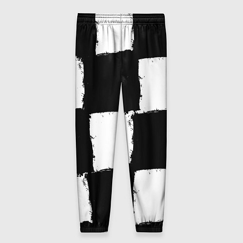 Женские брюки Черные квадраты в виде шахматной доски / 3D-принт – фото 2