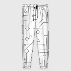 Женские брюки Техно-Геометрия на белое