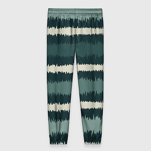 Женские брюки Полосы зигзагообразные зеленые / 3D-принт – фото 2