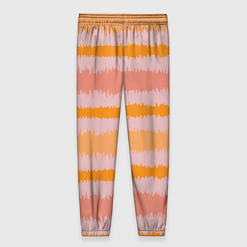 Женские брюки Полосы зигзагообразные оранжево-розовые / 3D-принт – фото 2