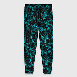 Женские брюки Голубой с черным абстрактный узор