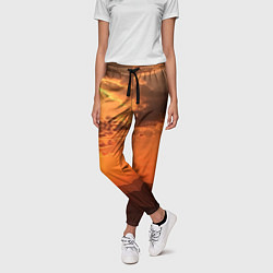 Брюки женские Закат на перевале актопрак, цвет: 3D-принт — фото 2