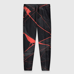 Женские брюки Текстура мрамора с красными полосками