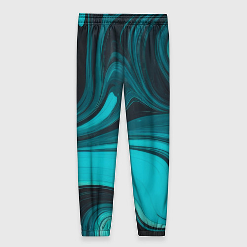 Женские брюки Мраморный малахитовый узор из изумрудных разводов / 3D-принт – фото 2