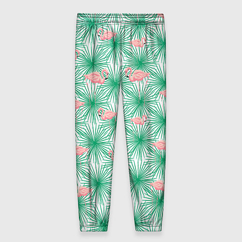 Женские брюки Фламинго и тропики / 3D-принт – фото 2