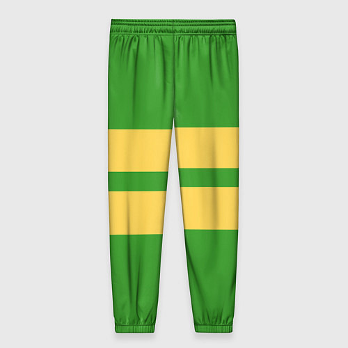 Женские брюки Фриск андертейл - полоски на зеленом / 3D-принт – фото 2