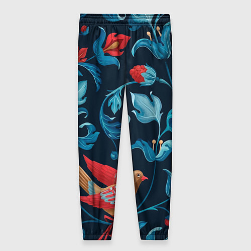 Женские брюки Ночные цветы и птицы / 3D-принт – фото 2