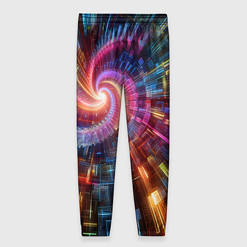 Женские брюки Fractal neon spiral - ai art fantasy / 3D-принт – фото 2