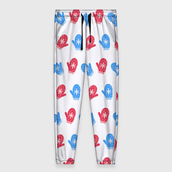 Женские брюки Голубые и красные варежки