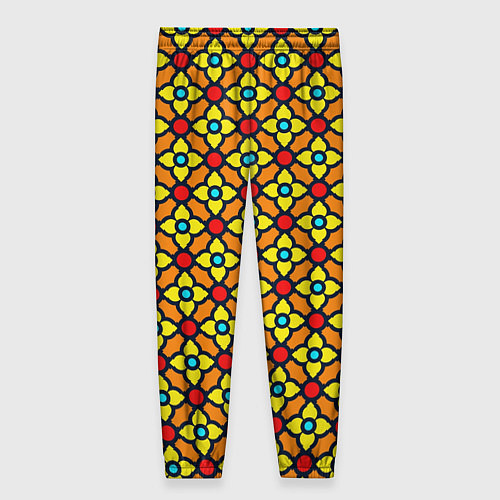 Женские брюки Цветочный витраж / 3D-принт – фото 2