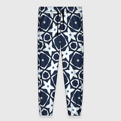 Брюки женские Звезды и ромбы на синем, цвет: 3D-принт