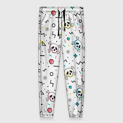 Женские брюки Паттерн с черепами и геометрическими фигурами на Х