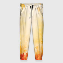 Брюки женские Жёлто-красный осенний, цвет: 3D-принт