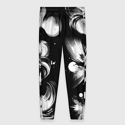 Брюки женские Чёрно-белый абстрактный паттерн, цвет: 3D-принт