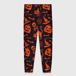 Женские брюки Паттерн с символами праздника Хэллоуин