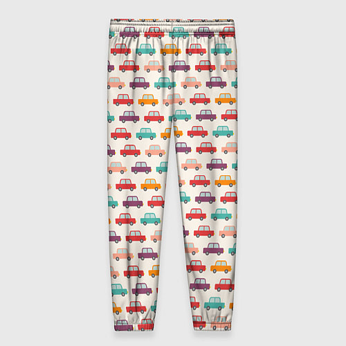 Женские брюки Цветные машинки паттерн / 3D-принт – фото 2