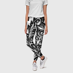 Брюки женские Lightnings and faces - ai art fantasy, цвет: 3D-принт — фото 2