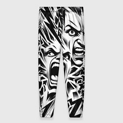 Женские брюки Свирепые лица и молнии - нейроарт