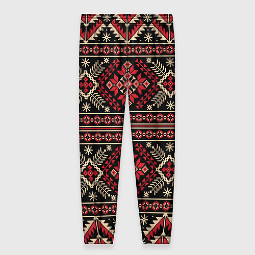Женские брюки Этнический славянский орнамент / 3D-принт – фото 2