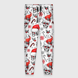 Женские брюки Новогодние черепа