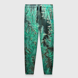 Брюки женские Узоры изумрудного инея, цвет: 3D-принт