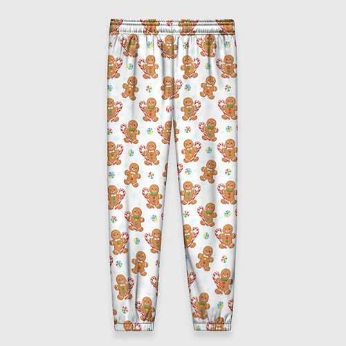 Женские брюки Имбирные человечки и карамельные трости / 3D-принт – фото 2