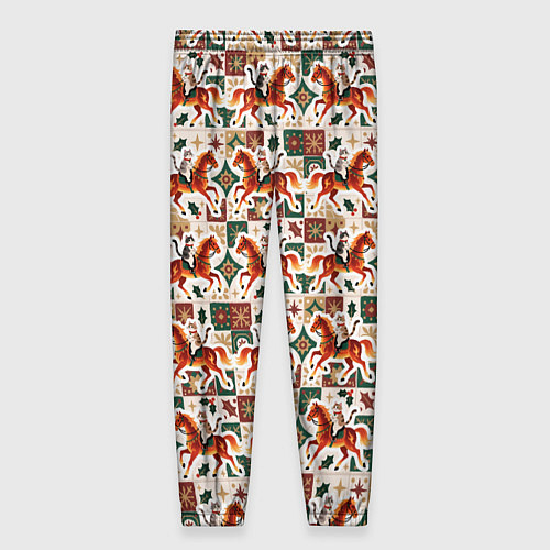 Женские брюки Винтажные коты всадники на лошади / 3D-принт – фото 2