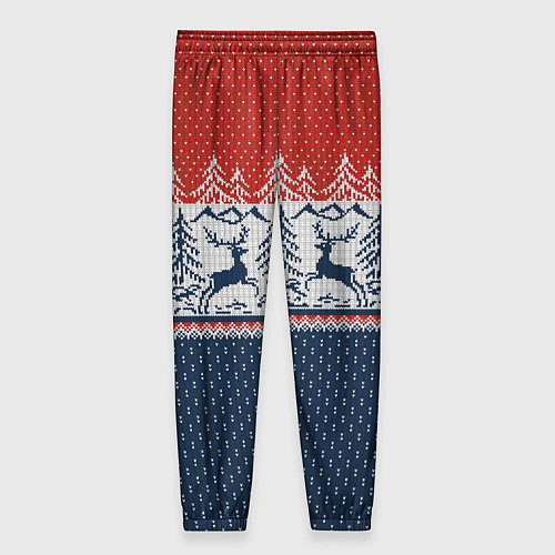 Женские брюки Вязаный узор с оленями / 3D-принт – фото 2