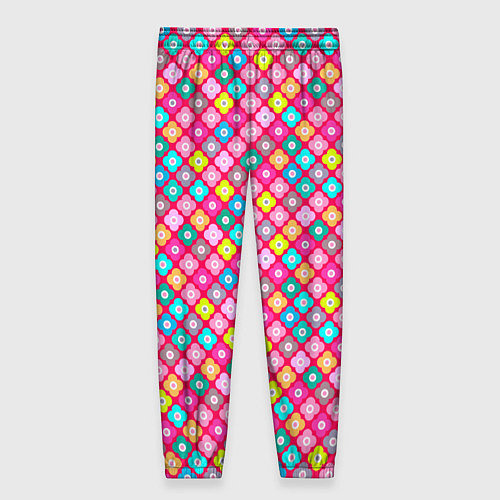 Женские брюки Разноцветный цветочный узор ретро / 3D-принт – фото 2