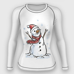 Рашгард женский Снеговик, цвет: 3D-принт