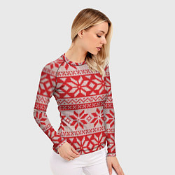 Рашгард женский Красный свитер, цвет: 3D-принт — фото 2