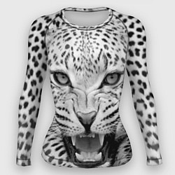 Рашгард женский Белый леопард, цвет: 3D-принт