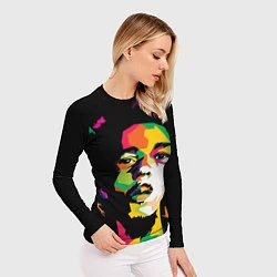 Рашгард женский Боб Марли: фан-арт, цвет: 3D-принт — фото 2