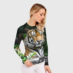 Рашгард женский Тигр в джунглях, цвет: 3D-принт — фото 2