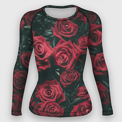 Рашгард женский Бархатные розы, цвет: 3D-принт