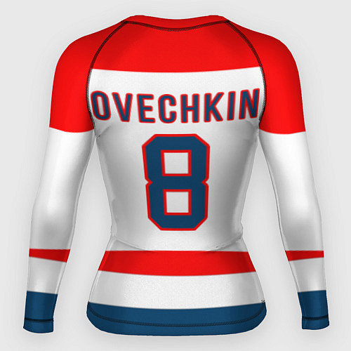 Женский рашгард Washington Capitals: Ovechkin White / 3D-принт – фото 2