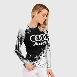 Рашгард женский Audi: Black Spray, цвет: 3D-принт — фото 2