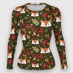 Рашгард женский Осенние лисички, цвет: 3D-принт
