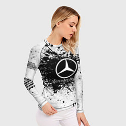 Рашгард женский Mercedes-Benz: Black Spray, цвет: 3D-принт — фото 2
