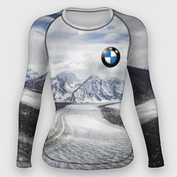 Рашгард женский BMW - снежная вершина, цвет: 3D-принт