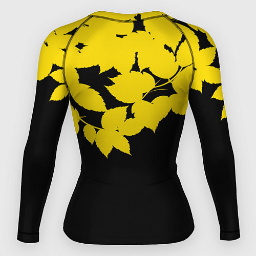 Женский рашгард Желтые Листья - Минимализм / 3D-принт – фото 2