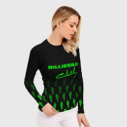 Рашгард женский Billie Eilish: Green & Black Autograph, цвет: 3D-принт — фото 2