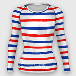 Рашгард женский Морская полоска, цвет: 3D-принт