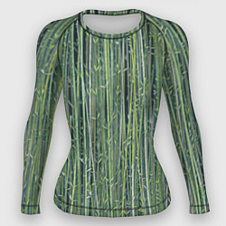 Рашгард женский Зеленый бамбук, цвет: 3D-принт
