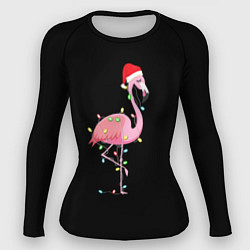 Рашгард женский Новогодний Фламинго, цвет: 3D-принт